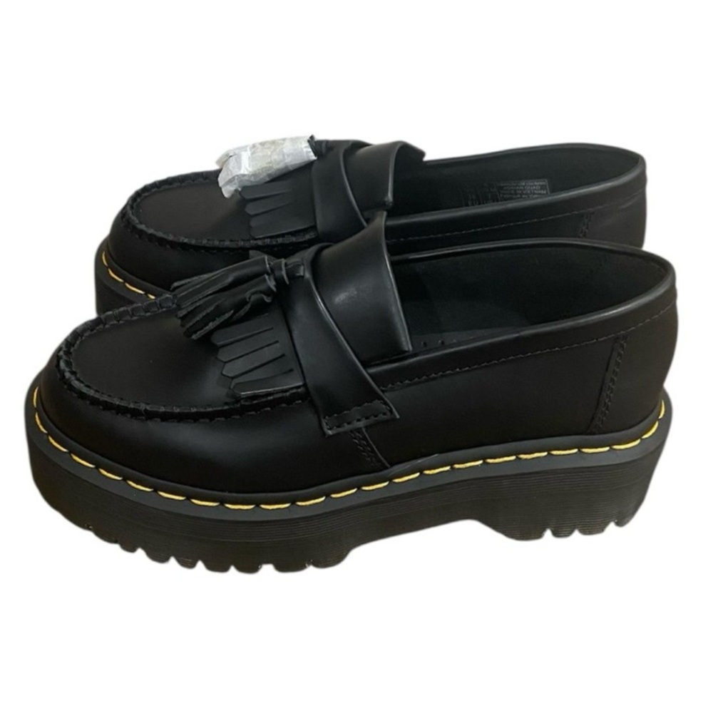 Dr. Martens air wair Black Platform Loafers Adrian quad slip ons Sz 7 New